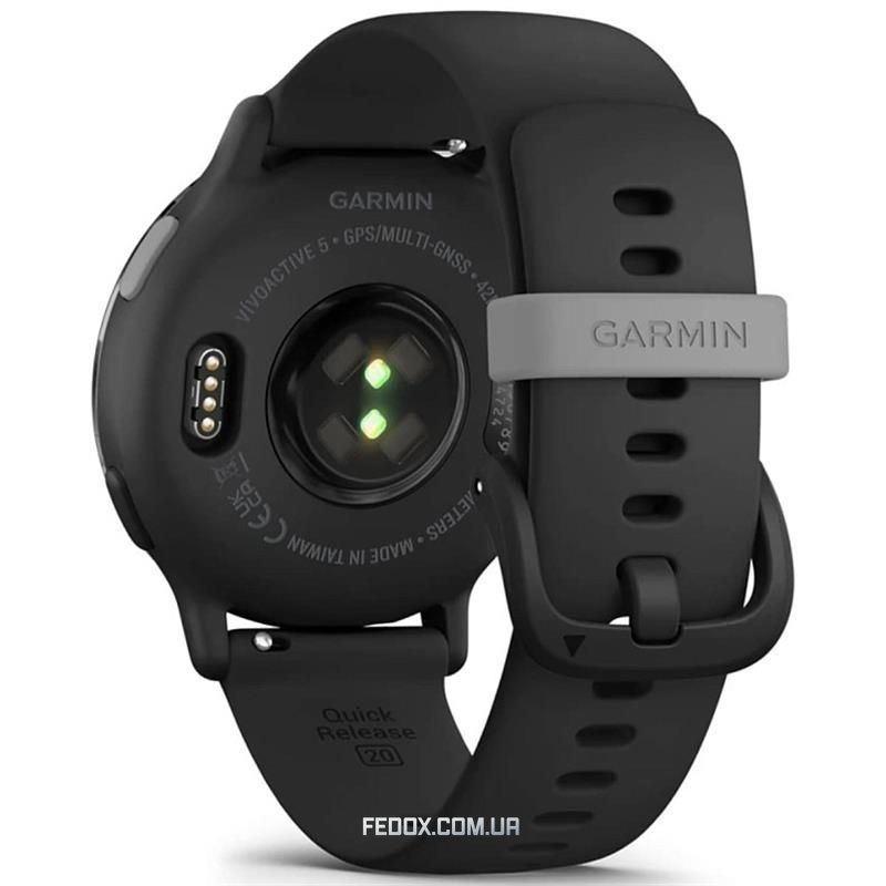 Смарт-годинник Garmin Vivoactive 5 Slate Aluminum Bezel with Black Case and Silicone Band (010-02862-5A)