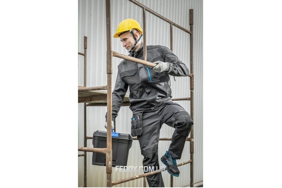 Куртка рабочая Hoegert WURNITZ HT5K814 эластичная 60% полиэстер/38% хлопок/2% эластан темно-серая
