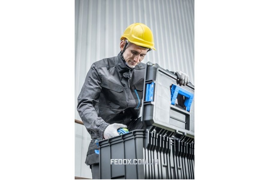 Куртка рабочая Hoegert WURNITZ HT5K814 эластичная 60% полиэстер/38% хлопок/2% эластан темно-серая