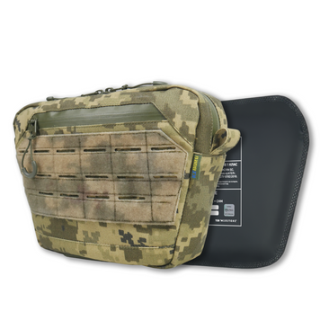 Сумка-напашник XL з балістичним пакетом 1 клас захисту Kiborg GU Cordura Pixel