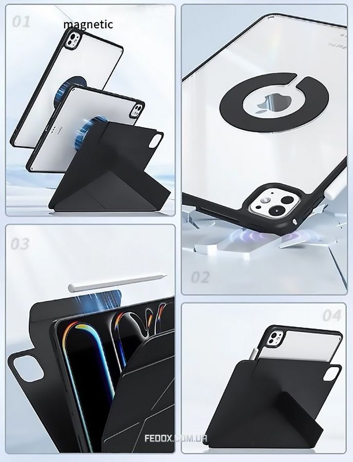 Чохол-книжка BeCover Ultra Slim Origami Flex для Apple iPad Pro 13 (2024) Black (712978), чорний
