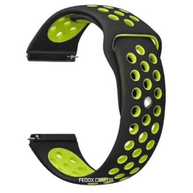 Ремінець BeCover Nike Style для Samsung Galaxy (20mm)/Watch 5/Watch 4 40/44mm/Watch 4 Classic 42mm/Gear Sport Black-Yellow (705697)