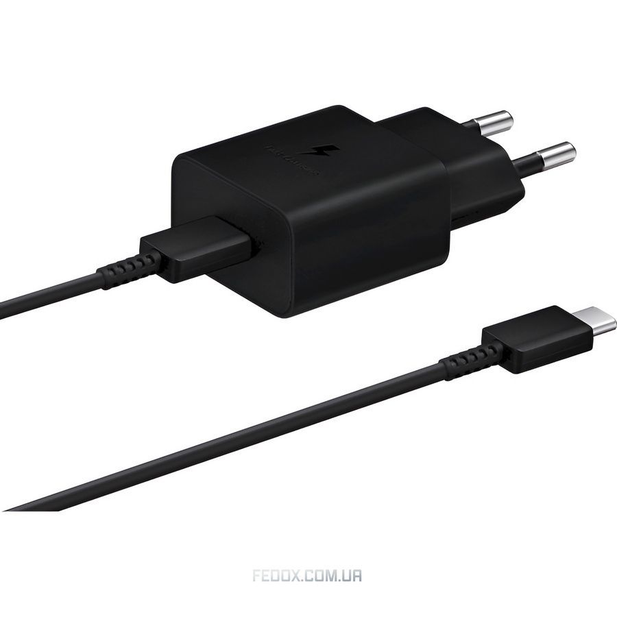 Мережевий зарядний пристрій Samsung EP-T1510X Black, 1xUSB Type-C, 15W + кабель USB Type-C (EP-T1510XBEGEU)