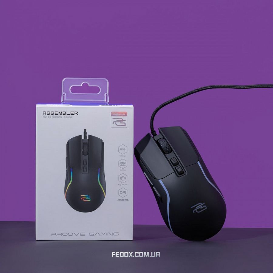 Дротова ігрова миша Proove Gaming Assembler black