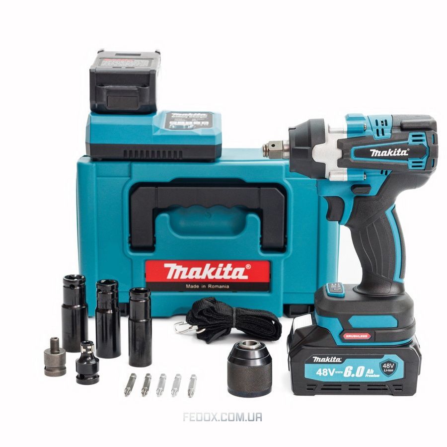 Гайковерт ударний Makita (TW005GM) Акумуляторний безщітковий (48V / 6Ah) Потужний імпакт-ключ Макіта (+Набір насадок / +2 АКБ)