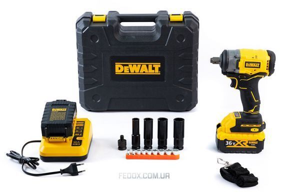 Гайковерт ударний DeWalt (DCF901P2) Безщітковий Акумуляторний (36V / 6Ah) імпакт-ключ Девольт 500 Hm (+Набір інструментів / +2 АКБ)