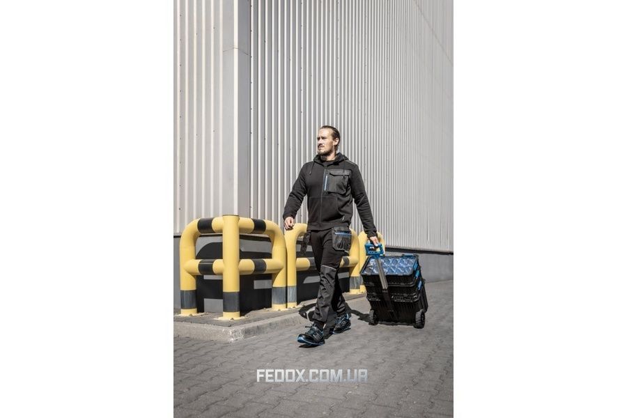 Кофта рабочая Hoegert THEO HT5K903 с капюшоном 65% хлопок/35% полиэстер черная