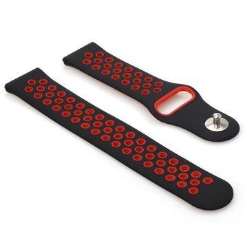 Ремешок BeCover Nike Style для Samsung Galaxy (20mm)/Watch 5/Watch 4 40/44mm/Watch 4 Classic 42mm/Gear Sport Black-Red (705695)