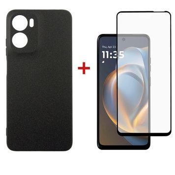 Чехол-накладка Dengos Carbon для Motorola Moto G05 Black (DG-KM-178) + защитное стекло