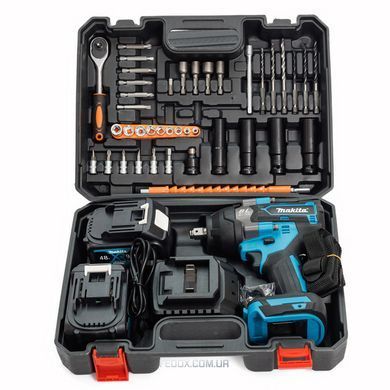 Гайковерт ударний Makita (TW002GZ) Акумуляторний безщітковий 1000Hm (48V / 9Ah) імпакт-ключ Макіта (+Набір головок / +2 АКБ)