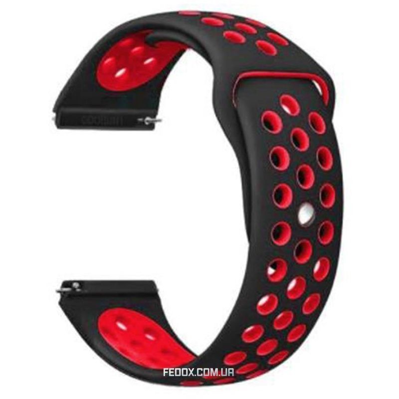 Ремінець BeCover Nike Style для Samsung Galaxy (20mm)/Watch 5/Watch 4 40/44mm/Watch 4 Classic 42mm/Gear Sport Black-Red (705695)