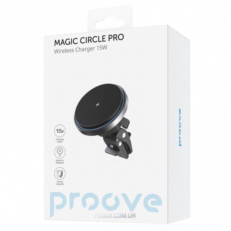 Автомобільний тримач з Бездротовим ЗП Proove Magic Circle Pro 15W