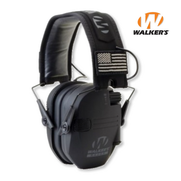 Активні навушники Walker's Razor Slim Patriot з патчами (Сірий)