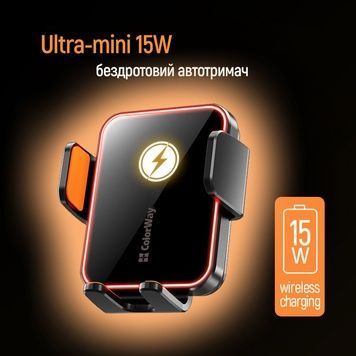 Бездротовий зарядний пристрій ColorWay Ultra-mini 15W Black (CW-CHAW069Q-BK)