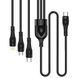Кабель ColorWay Lightning + micro USB + USB Type-C (M/M), 3.0 А, 1.2 м, Black (CW-CBPDU3060-BK)