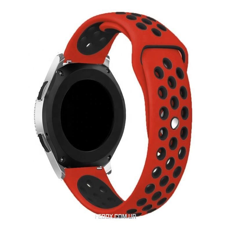 Ремешок BeCover Nike Style для Samsung Galaxy (20mm)/Watch 5/Watch 4 40/44mm/Watch 4 Classic 42mm/Gear Sport Red-Black (705700)