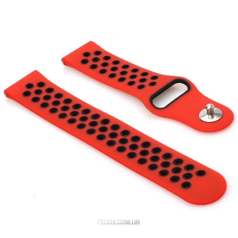 Ремешок BeCover Nike Style для Samsung Galaxy (20mm)/Watch 5/Watch 4 40/44mm/Watch 4 Classic 42mm/Gear Sport Red-Black (705700)