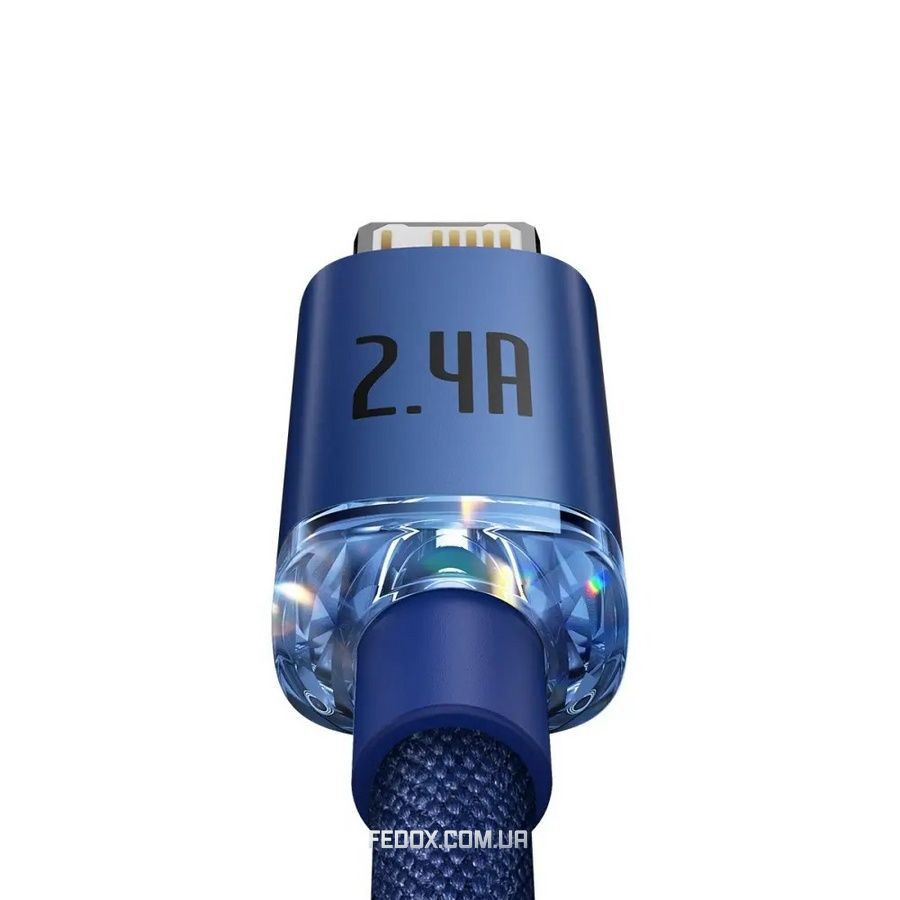 Кабель Baseus Crystal Shine USB - Lightning (M/M), 2.4A, 2 м Blue (CAJY000103)