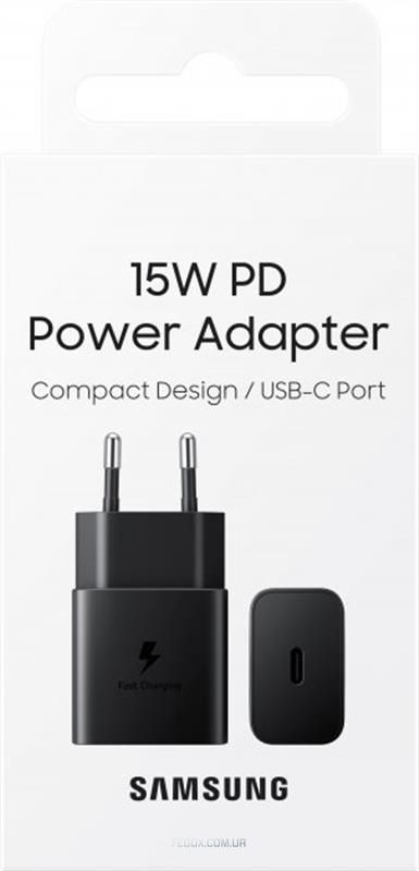 Мережевий зарядний пристрій Samsung EP-T1510X Black, 1xUSB Type-C, 15W (EP-T1510NBEGEU)
