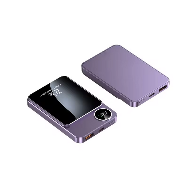 Мобільний Павербанк Magsafe BV8-Purple. Потужний Зовнішній акумулятор на 10000mAh Швидка зарядка 22.5W. Magnetic battery pack
