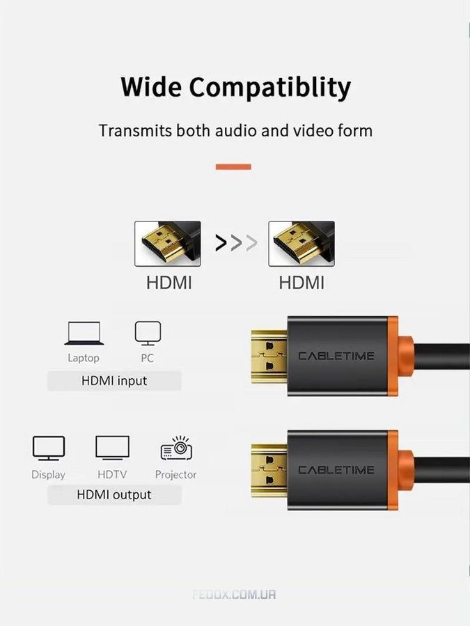 Кабель Cabletime HDMI - HDMI V 2.0 (M/M), 3 м, Black (CH23N)