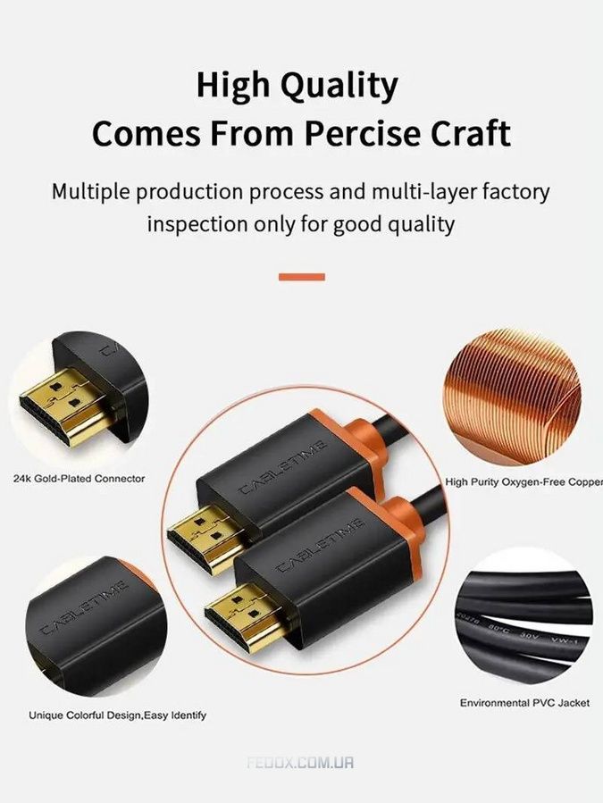 Кабель Cabletime HDMI - HDMI V 2.0 (M/M), 3 м, Black (CH23N)