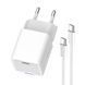 Сетевое зарядное устройство ColorWay GaN Mini 25W PD Port PPS USB-C White (CW-CHS052PDC-WT) + кабель USB Type-C
