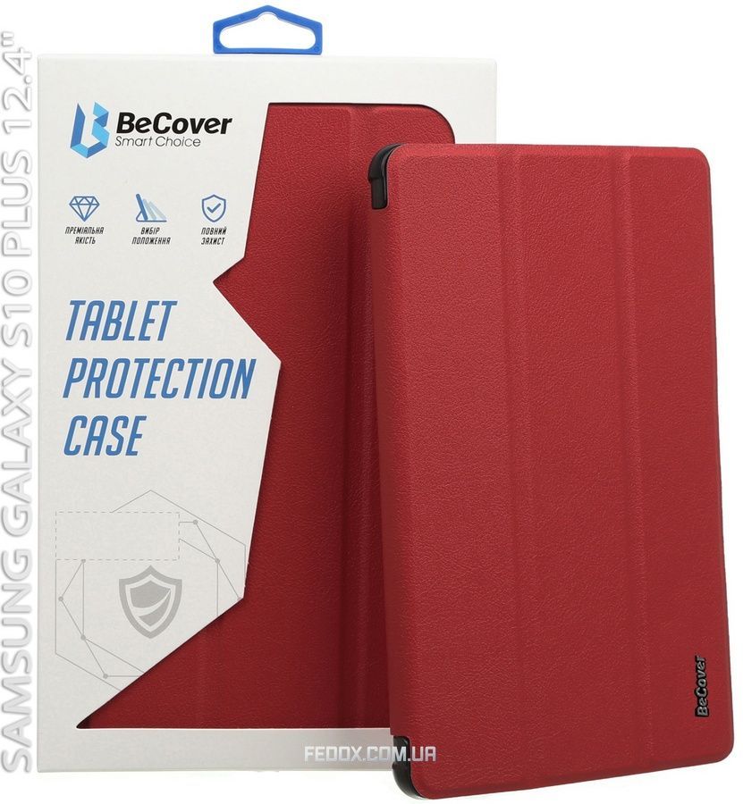 Чехол-книжка BeCover Smart Case для Samsung Galaxy Tab S10 Plus SM-X820/SM-X826 Red Wine (712239), Красный
