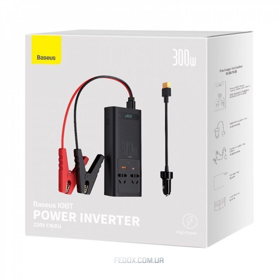 Автомобильний Інвертор Baseus In-car Inverter 300W (220V CN/EU)