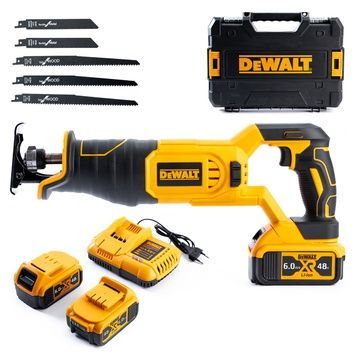 Аккумуляторная сабельная пила DeWalt DCS385N (48V, 6AH) АКБ ножовка Деволт с индикатором заряда