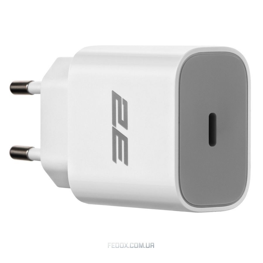Сетевое зарядное устройство 2E (1USB 3A) 30W White (2E-WC1USBC30W-W)