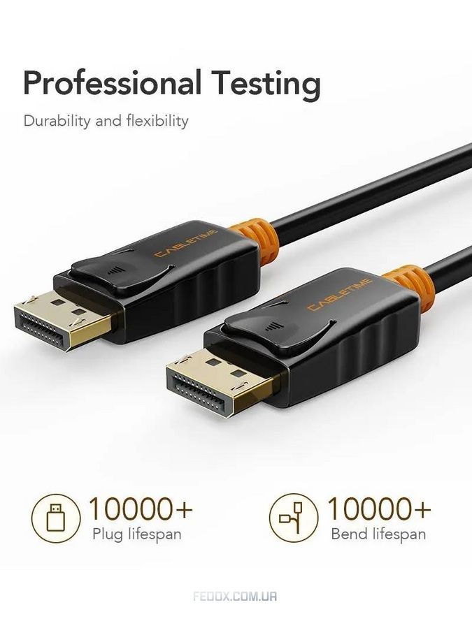 Кабель Cabletime DisplayPort - DisplayPort V 1.2 (M/M), 3 м Black (CD21N)