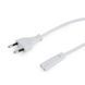 Кабель живлення Cablexpert (PC-184/2-W) CEE7/16-C7, 1.8 м, білий