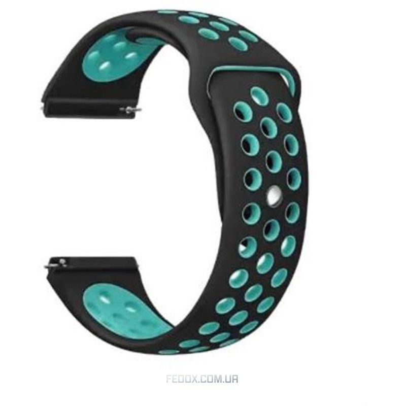 Ремешок BeCover Nike Style для Xiaomi Amazfit Bip/Bip Lite/Bip S Lite/GTR 42mm/GTS/TicWatch S2/TicWatch E Black-Blue (705701)