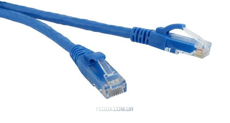 Патч-корд литий, UTP, RJ45, Cat.5e, 0,5m, синій