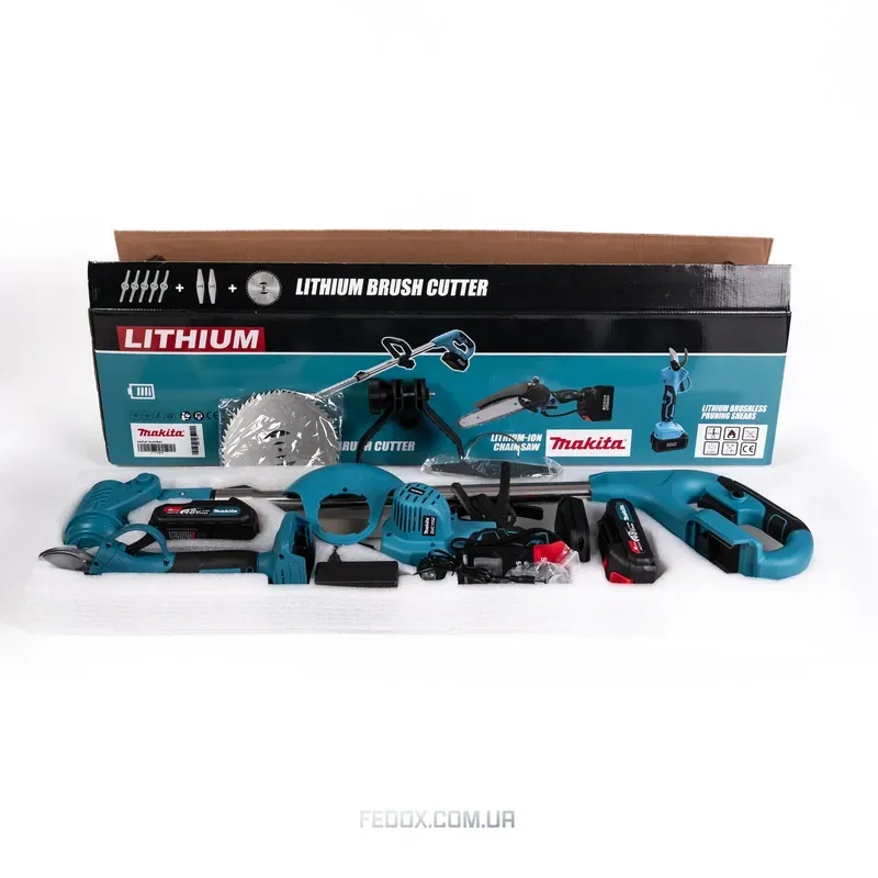 Набір Makita 3в1 (тример UR156DWAE, пила DUC155Z, секатор) 48V
