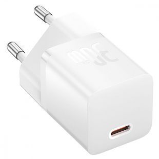 MZP Baseus GaN5 Mini Fast Charger Type-C 30W (With Cable Type-C to Type-C 100W 1m) white