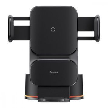 Автомобильный держатель с Беспроводной ЗП Baseus Wisdom Auto Alignment (suction base) черный