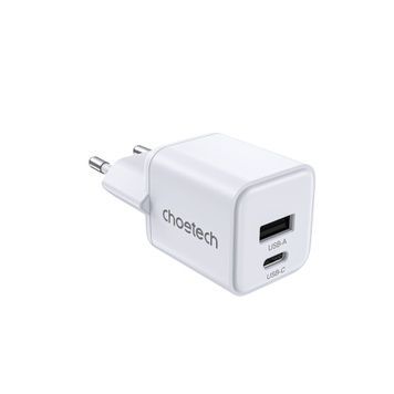 Мережевий зарядний пристрій Choetech (USB-C+USB-A) White (PD5012-EU-WH)