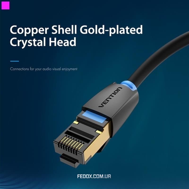 Патч-корд Vention CAT 8 SFTP Ethernet, 3 m, Black (IKABI)