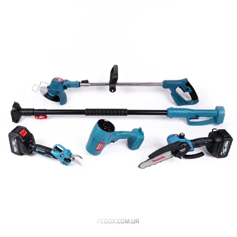 Набір Makita 5в1 (Високоріз, Тример, Повітродувка, Секатор, Пила) 36V