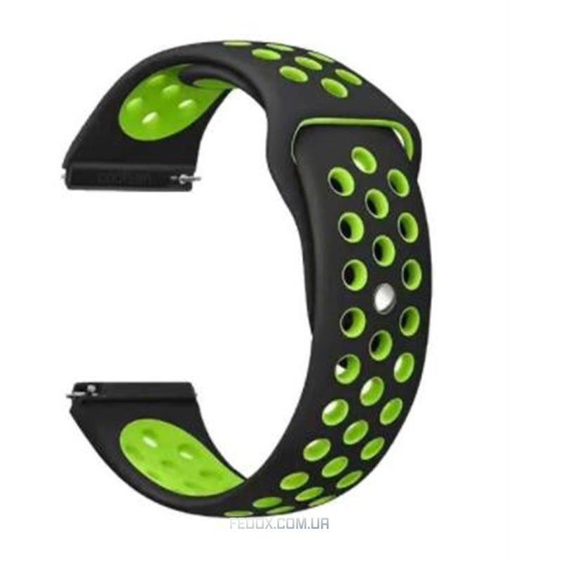 Ремешок BeCover Nike Style для Xiaomi Amazfit Bip/Bip Lite/Bip S Lite/GTR 42mm/GTS/TicWatch S2/TicWatch E Black-Green (705703)