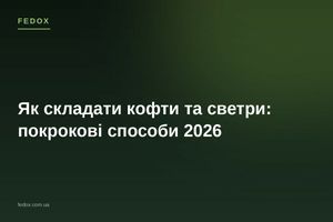 Як складати кофти та светри: покрокові способи 2026