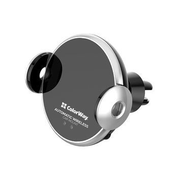 Тримач автомобільний+бездротовий ЗП ColorWay AutoSense Car Wireless Charger 2 15W Black (CW-CHAW036Q-BK)