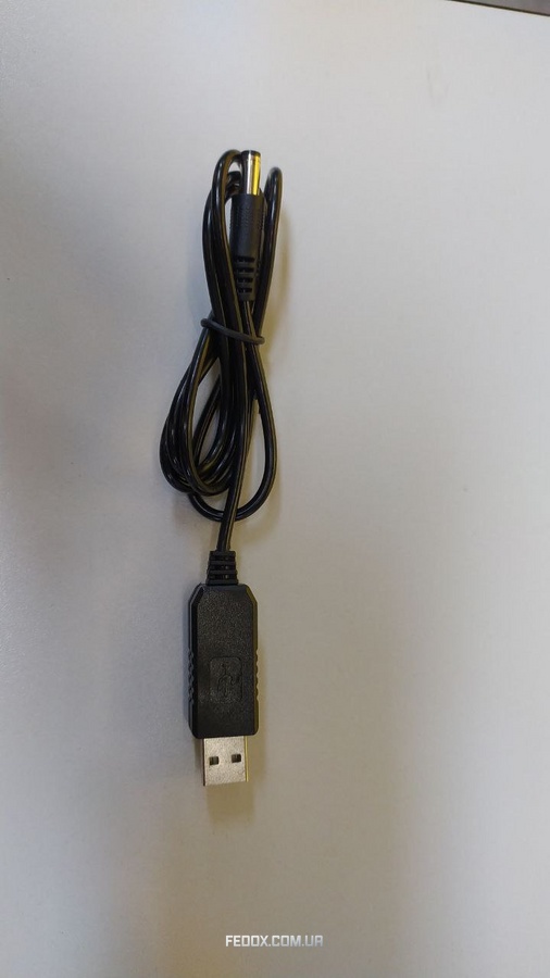 DC Кабель для роутера USB від павербанка 5,5х2,1 мм (1 м) 12V перетворювачем напруги з 5V, 6V, 9V на 12V