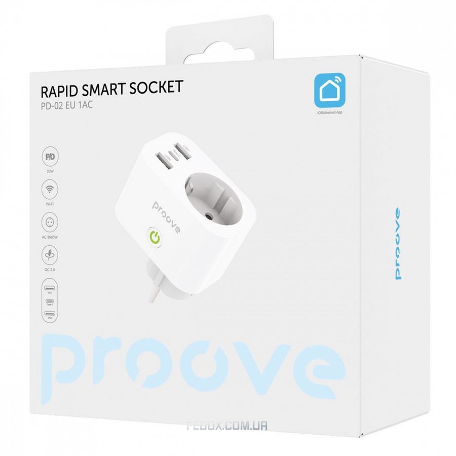 Розумна розетка Proove Rapid Smart Socket PD-02 EU 1AC