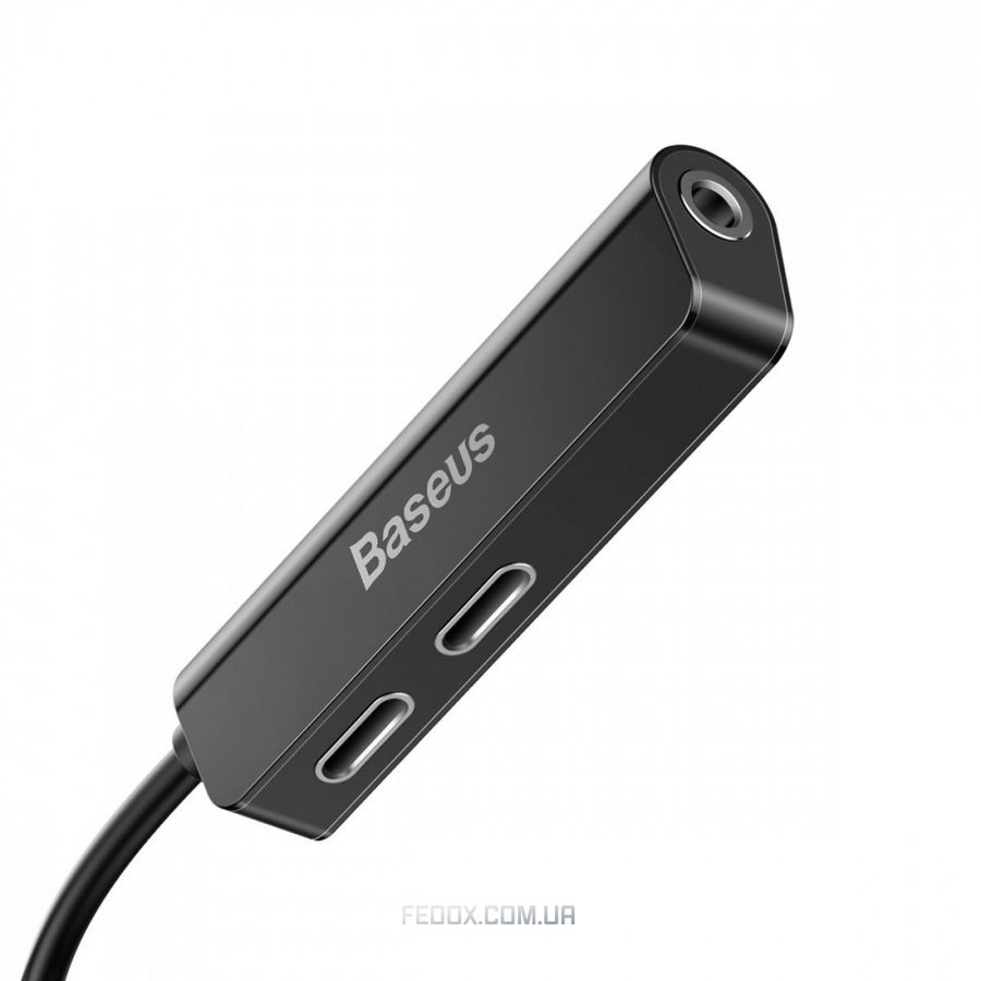 Перехідник AUX Baseus L52 Lightning to 2xLightning + 3.5mm