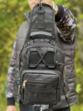 Сумка через плече &mdash; Чорна з MOLLE-системою