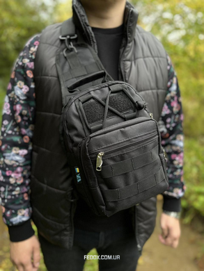 Сумка через плече &mdash; Чорна з MOLLE-системою
