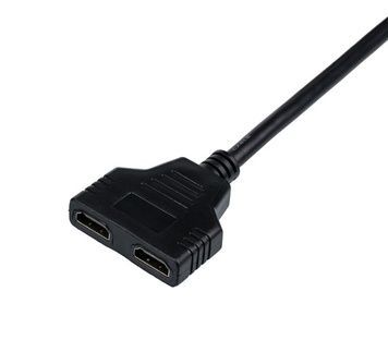 Кабель-розгалужувач Atcom HDMI - 2xHDMI (M/F), 0.1 м, Black (10901)